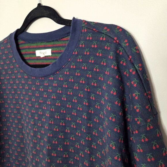 MADEWELL Navy Cherry Jacquard Top - Picture 2 of 5